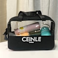 Pikkukuva 5 / 5: Läpinäkyvä Toiletry Bag PU-, Hamppu-Meikki- ja Kosmetiikkakassi, Läpinäkyvä Matkakassi Naisille ja Miehille