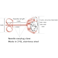 Miniatyrbillede 2 af 6: 5 Par Stud Øreringe Sæt, Hypoallergenisk Cubic Zirconia 316L Øreringe Rustfrit Stål CZ Øreringe 3-8mm