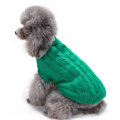 Miniatyrbilde 3 av 6: Strikket vintergenser for kjæledyr, varm hundeklær, ensfarget genser for hund