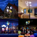 Miniatyrbild 8 av 8: Led projektionslampa julbelysning Led projektor för jul / Halloween projektionslampa Vattentät IP65 julbelysning utomhus LED snöflinga