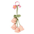 Miniatyrbilde 1 av 5: Nøkkelringarmbånd Håndlaget Blomst Ull Strikking Nøkkelring Nøkkelholder for Kvinner