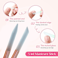 Miniatyrbillede 3 af 6: 5 stk. Glas Neglebåndspusher Neglebåndspind Sæt Dobbeltsidede Neglefiler Manicure Filning Neglebåndsfjerner