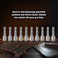 Miniatyrbild 7 av 8: 10-pack 1/4\" Skaft Metric Hex Socket Magnetisk Mutterdragare Set för Elborrar