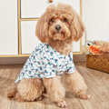Miniatyrbillede 4 af 5: Hundetrøje Hawaiiansk Hvalpe Tøj, Bladtrykt Lapel Vest Sommer Polo T-shirt Kæledyrs Tøj Hundetøj (blå kyst kokosnød)