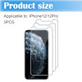 Pikkukuva 5 / 5: 3-Pakka - iPhone 12/12 Pro karkaistu lasi näytönsuoja