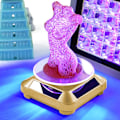 Miniatyrbillede 8 af 8: Solcelled Display Stativ Drejeskive, Batteri Dobbelt Brugt Roterende Display til Smykker Spinner Ur Hobby Samling Hylde