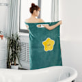 Miniatyrbild 5 av 5: Mjuk och mysig badrock i mikrofiber för kvinnor - absorberande spa-set