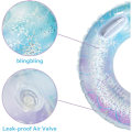 Miniatyrbild 3 av 6: Uppblåsbar Pool Float Tube, Transparent Badring med Färgglada Glittrande Glitter Sommarvattenkul Floats Pool Tube Floats Ring Leksaker Strand Pool