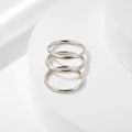 Miniatyrbillede 6 af 6: 3 stk. 2 mm rustfrit stål stakkebare evighedsringe til kvinder, forlovelses- og vielsesringsæt, komfortabel pasform, størrelse 6-9