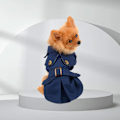Miniatyrbilde 5 av 5: Pet Trenchcoat for Små Hunder Jente Gutt Vindtett Western Jakke Beltet Yttertøy Høst Vinter Hundeklær for Valp (Blå)