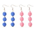 Miniatyrbillede 1 af 5: 2 par Modeøreringe Raffia Drop Øreringe Boho Dangly Øreringe til Kvinder Piger Sommer Strand Smykker