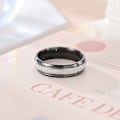 Miniatyrbild 6 av 7: 3PCS 6 mm Titanring Rostfritt Stål Smycken Frosted Matt Herrring Vigselring Komfort Passform Storlek 7-10