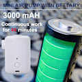 Miniatyrbild 6 av 8: Bärbar Luftpump, Elektrisk Luftmadrasspump för Uppblåsbara med 3000mAh Batteri, Mini Luftpump med 4 Munstycken, USB Laddningsbar Snabb