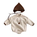 Miniatyrbild 1 av 5: Baby Varma En-dels Kläder för Krypande Bebis Kläder Bebiskläder med Hatt 2 ST (Aprikos)