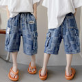 Miniatyrbilde 5 av 5: Småbarnsgutter Elastisk Midje Jeans Shorts, Småbarnsgutter Casual Shorts