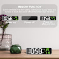 Miniatyrbild 7 av 8: Digital väckarklocka, LED-väckarklocka Digital spegel väggklocka stora siffror bordsklocka med datum temperaturvisning, USB digital väckarklocka