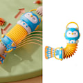 Miniatyrbillede 1 af 8: Børne Harmonika Legetøj Ugle Formet Greb Design Knapper Musik Uddannelse Oplysning Instrument Legetøj Blå