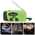Miniatyrbild 8 av 8: Handvevad Solradio Multifunktionell Nödradio LED-radio med Ficklampa för Utomhuscamping Green America