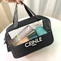 Pikkukuva 4 / 5: Läpinäkyvä Toiletry Bag PU-, Hamppu-Meikki- ja Kosmetiikkakassi, Läpinäkyvä Matkakassi Naisille ja Miehille