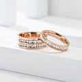 Miniatyrbillede 3 af 6: 4 mm Titanium Evighedsring til Kvinder med Kubisk Zirkonia - Jubilæums- og Forlovelsesring - Størrelse 5-8