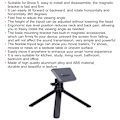 Miniatyrbild 6 av 8: Flexibel stativ, justerbar stativhållare, 360 graders roterbar stativ för Show 5 Smart Speaker med skärm