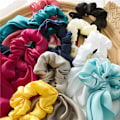 Miniatyrbilde 4 av 5: Hårstrikk for kvinner - Store silkesatin-scrunchies Hårbånd Elastiske hårtilbehør Myke store scrunchies