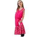 Rosa Halloween-kostyme for jenter L