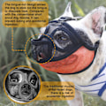 Miniatyrbillede 4 af 7: Bulldog Snuden, Kort Snuden Hund Snuden, Mesh Snuden med Tunge Ud Design, Fladt Ansigt Hund Snuden (Orange)