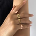 Miniatyrbillede 3 af 5: Butterfly ring sæt 2 stk., åben justerbar ring