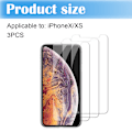 Pikkukuva 5 / 5: 3-osainen setti - iPhone X/Xs - karkaistu lasi näytönsuojakalvo