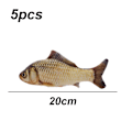 Miniatyrbillede 2 af 6: 5 stk. kattegræs legetøj simulerer fiskeform blød kattegræs interaktiv kæledyrs pude tyggeforsyninger