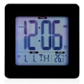 Miniatyrbillede 2 af 2: Blå Baggrundsbelyst LCD Digitalt Vækkeur Kalender Temperaturvisning Sort