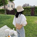 Miniatyrbillede 4 af 5: Flettet Clutch Taske Halm Pung Til Piger Sommer Strand Crossbody Håndtasker