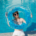 Miniatyrbillede 4 af 6: Oppustelig Transparent Bade Ring Tyk Sekvens Fjer Oppustelig Pool Flydende Ring