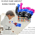 Miniatyrbild 7 av 7: Bubbelmaskin, De Senaste Stilarna 2021, 8-Hål Stor Bubbelblåsare, Stark Hållbarhet, Kräver 3 AA-Batterier, Bubbelpistol för Sommar utomhus