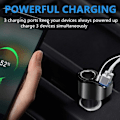 Miniatyrbild 3 av 4: 36W USB-C Billaddare 4-i-1, Snabb Laddning och Multifunktionell Port