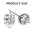 Miniatyrbillede 4 af 7: Hvide Sølvbelagte Cubic Zirconia Simulerede Diamant Glimtende Runde Stud Øreringe 925 Sterling Sølv