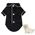 Miniatyrbild 1 av 6: Liten hund katt pyjamas silke, mjuk husdjur tröjor loungewear valp kläder, katter sovkläder skjorta (svart)