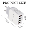 Miniatyrbillede 4 af 5: 4USB Oplader 3.1A Multiporte Telefonoplader til Rejser