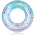 Miniatyrbild 1 av 6: Uppblåsbar Pool Float Tube, Transparent Badring med Färgglada Glittrande Glitter Sommarvattenkul Floats Pool Tube Floats Ring Leksaker Strand Pool
