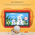 Miniatyrbild 8 av 8: Barnplatta 7 tum 2GB 32GB 8-kärnig CPU för Android 10 Dubbla kameror En enda högtalare Platta med stativ 100‑240V