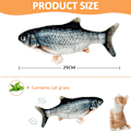 Miniatyrbild 2 av 7: Katt leksaker Flopping fisk med SilverVine och Catnip, Flyttande katt kicker, Floppy Wiggle fisk för små hundar