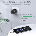 Miniatyrbild 5 av 7: USB C Laddare, Supersnabb Laddning, Samsung Galaxy S24/S23/S22, A-Serien, inkl. 2m USB C Kabel
