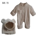 Miniatyrbillede 2 af 6: Babys vinterforstærket pelset onesie Varmt wrap fod lang krybende dragt (hvid)