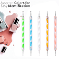Miniatyrbild 3 av 5: 5-pack nagelprickpenna-set, nagellacksmålning, manikyr, prickar, nagelkonst, dubbeländad nagelkonstspets, borr