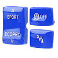 Miniatyrbillede 2 af 8: 3 stk Gear Knapper Kit 6131 9252 912‑1 ESP Antislip Switch Sport Knap Radar Sensor Nøgleudskiftning til F20 F21 F22 F23 Blå
