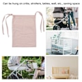 Miniatyrbild 6 av 8: Baby Sängförvaring Hängande Väska Stor Kapacitet Enkelt Rutnät Design Lätt Vikt Rosa Leksaksförvaring Hängande Väska för Barnvagnar