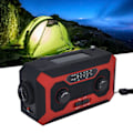 Miniatyrbild 1 av 8: Handvevad Nödradio AM/FM Växling Batteriindikator Ficklampa Solcellsladdare för Utomhuscamping Röd EU-version