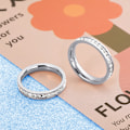 Miniatyrbillede 4 af 6: 4 mm Titanium Evighedsring til Kvinder med Kubisk Zirkonia - Jubilæums- og Forlovelsesring - Størrelse 5-8