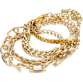 Miniatyrbild 1 av 7: Guldarmband för kvinnor, 14K guldpläterade fina skiktade kedjearmband justerbara söta charm armband länk armband set